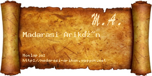Madarasi Arikán névjegykártya